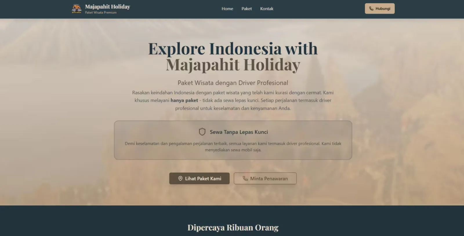 Majapahit Holiday — premium travel platform