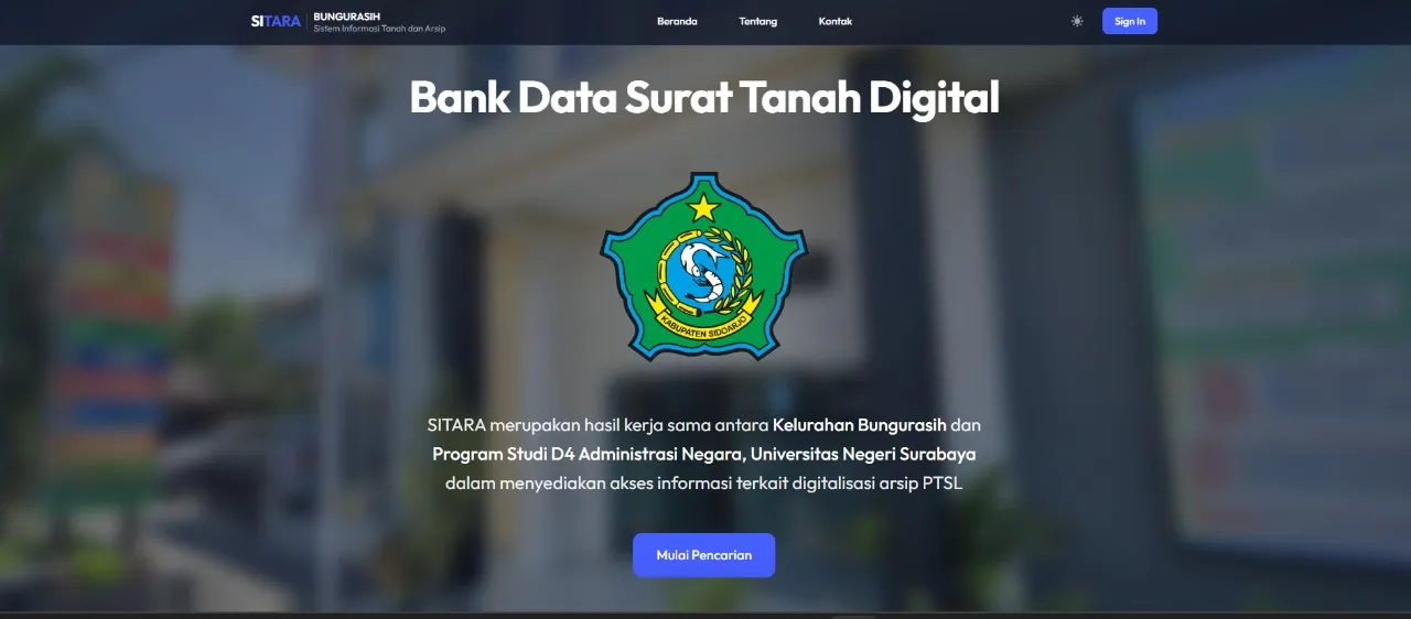 SITARA — digital land certificate data bank